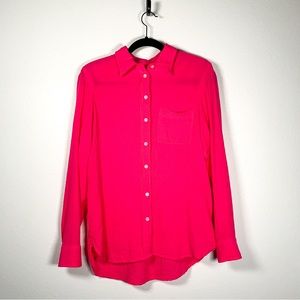 J.Crew Factory Gauze Button-Up Shirt, Size, Pink